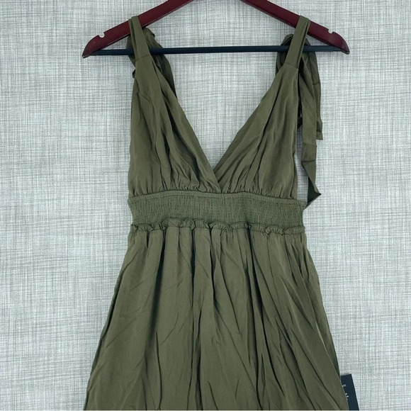 Lulus Tie-Strap Maxi Dress S My Heart Goes Olive Green NWT 1482 - Picture 4 of 9